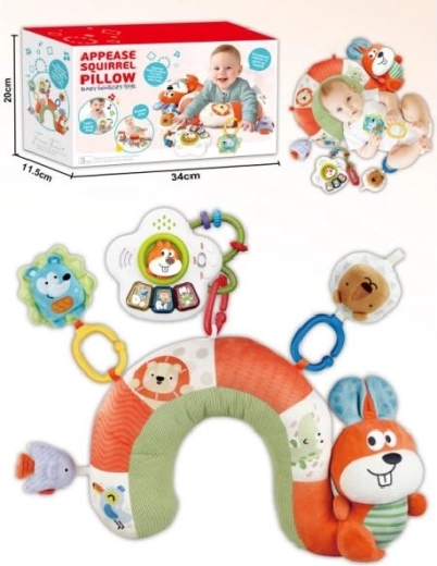 Cojín para bebé con ardilla con sonido y luz
