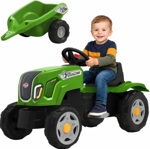 Tractor de pedales FALK Claas Terra Maxx con remolque y capó abatible