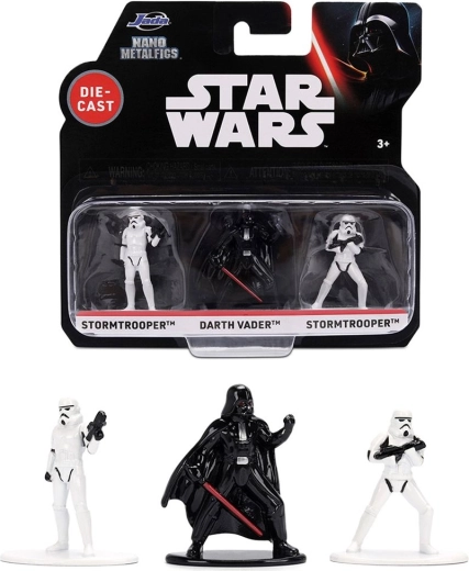 Star Wars Nano Metalfigs set de 3 figuras metálicas de Darth Vader y Stormtroopers - 3 unidades