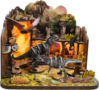 Casa en miniatura Castillo de Dinosaurios – kit DIY con iluminación LED
