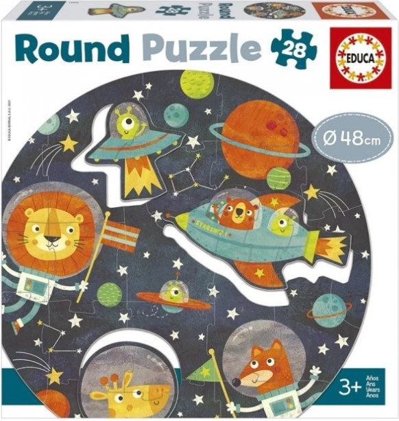 Educa puzzle redondo del espacio, 28 piezas