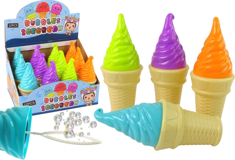 Pompero de burbujas con forma de helado, 4 colores, 80 ml