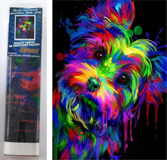 Pintura de diamantes – yorkshire terrier 30 × 40 cm