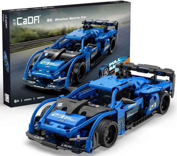 Set de construcción CADA coche deportivo Shadow con propulsión de cuerda (pull‑back), 380 piezas