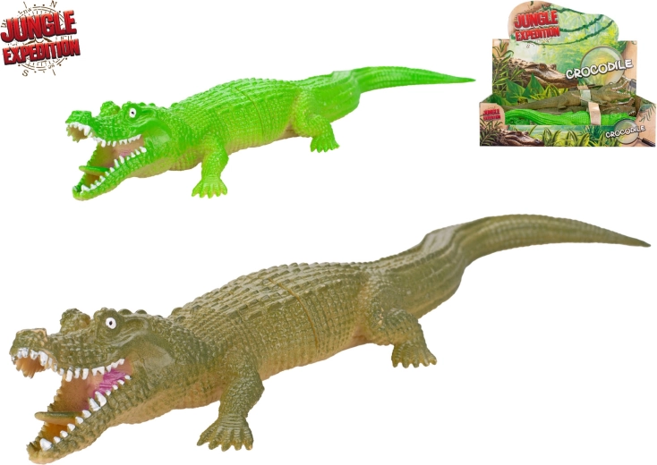 Jungle Expedition cocodrilo 28 cm – figura de plástico realista para niños