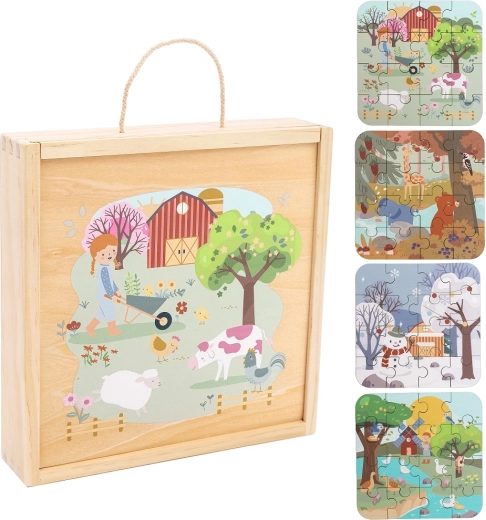 Puzzle de madera en caja Cuatro estaciones 2Kids Toys