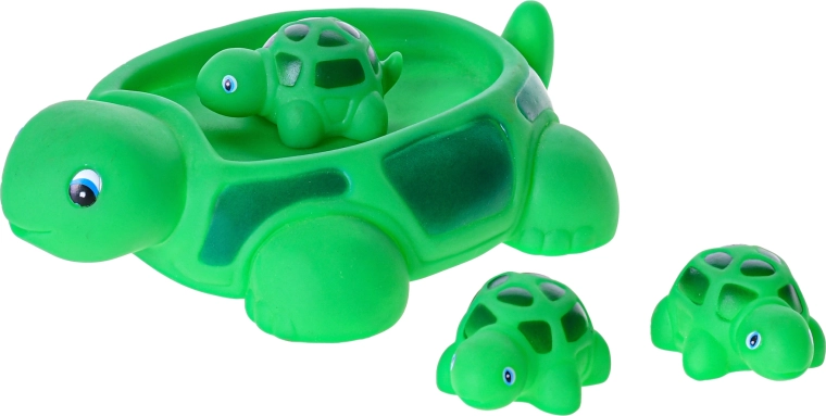 Adorable familia de tortugas para la diversión en el agua