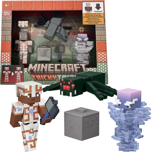 Mattel Minecraft Tricky Trials set de 3 figuras y accesorios con código digital