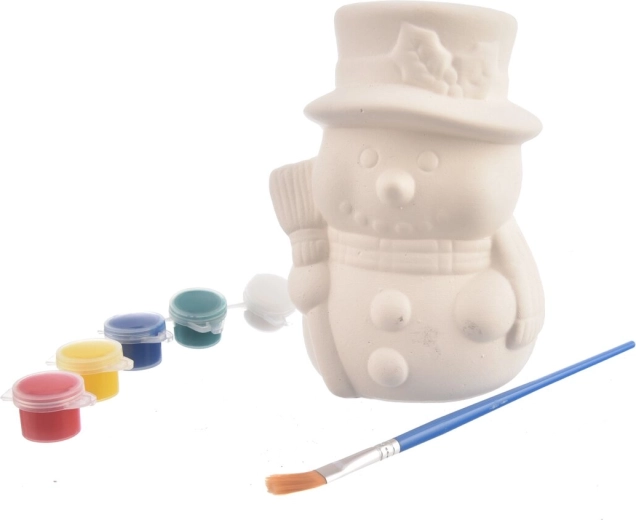 Hucha de yeso para pintar – muñeco de nieve