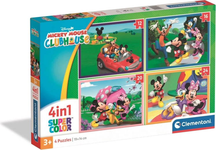 Puzzle 4 en 1 MICKEYHO KLUBÍK (12, 16, 20 y 24 piezas) – CLEMENTONI