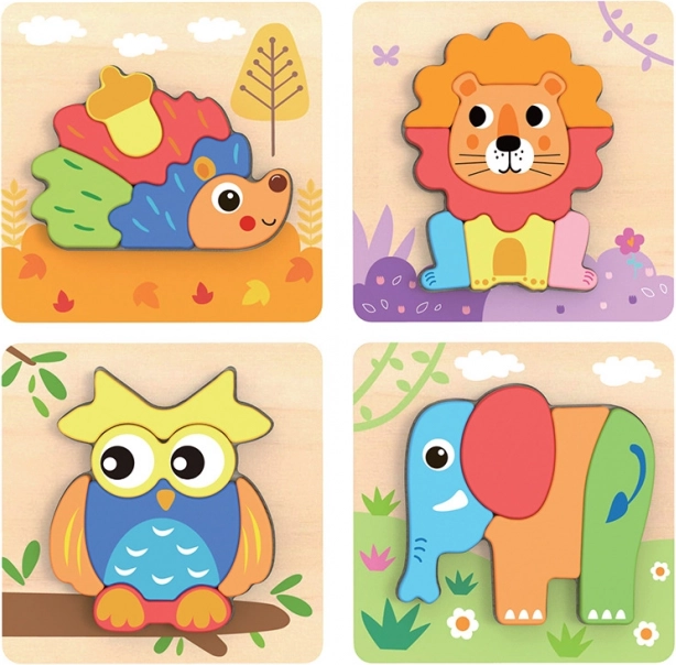 BABU - Puzzle de animales 4 en 1