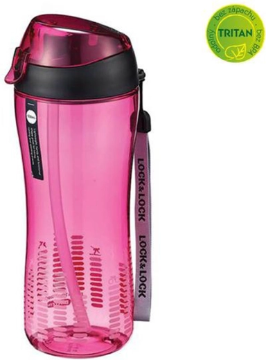 Botella deportiva con pajita Tritan 550 ml rosa