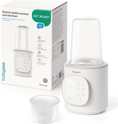 BabyOno calentador eléctrico y esterilizador de biberones 6 en 1 con pantalla LED