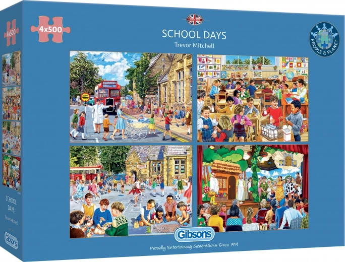 puzzle GIBSONS Día escolar – 4×500 piezas