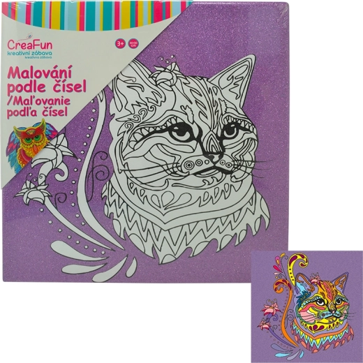 Pintura sobre lienzo – gato 30 × 30 cm