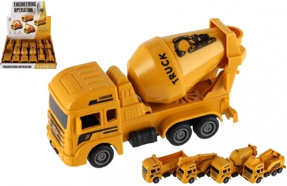 Coche de construcción de plástico de 12 cm con tracción de retroceso