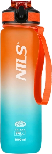 Botella de Tritan para beber 1000 ml naranja-azul NILS Camp