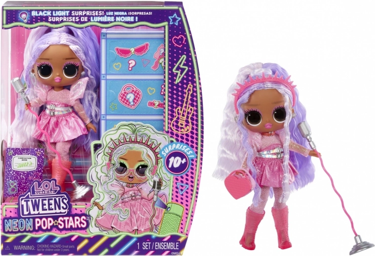 L.O.L. Surprise! Tweens Neon Pop Stars Kitty K muñeca con sorpresa UV