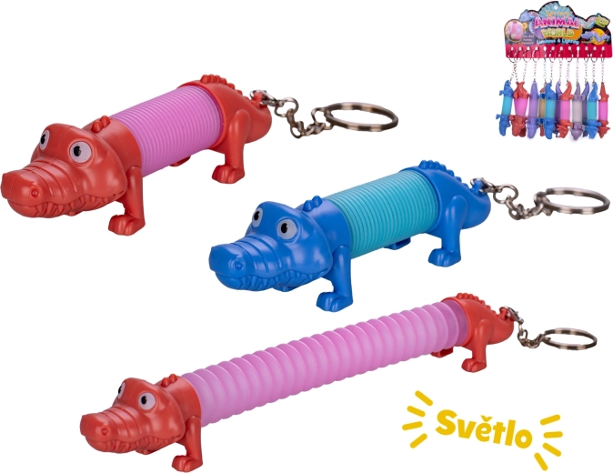 Llavero de cuerda con forma de cocodrilo con luz