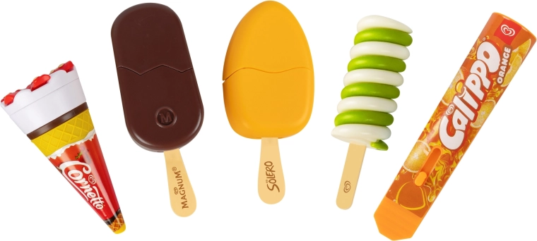 5 helados Algida con licencia para jugar a vender