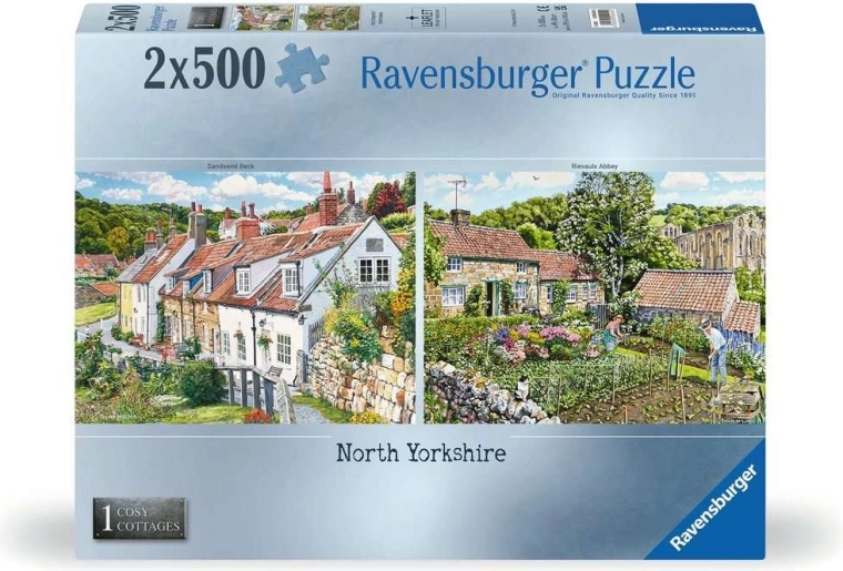 Puzzle Ravensburger Cosy Cottages n.º 1: Yorkshire del Norte 2×500 piezas