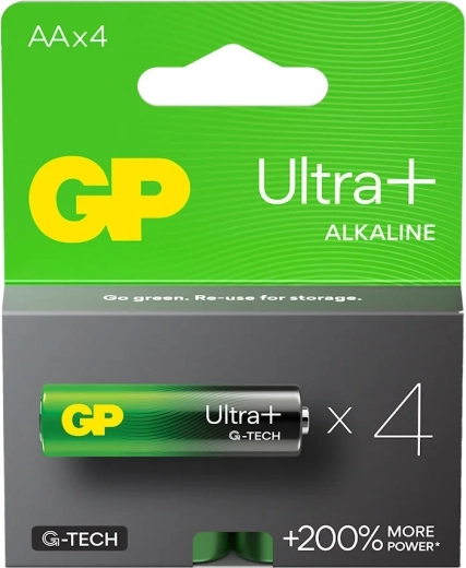 Pilas alcalinas GP Ultra+ AA 4 uds.