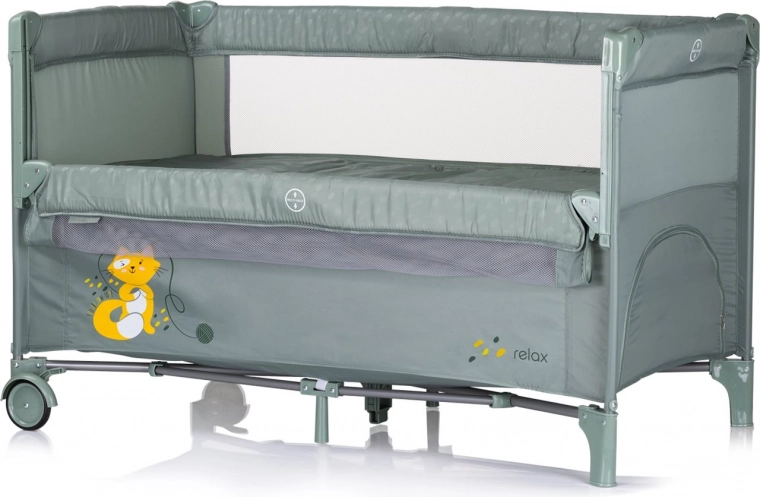Cuna de viaje infantil Relax Basil con barandilla abatible