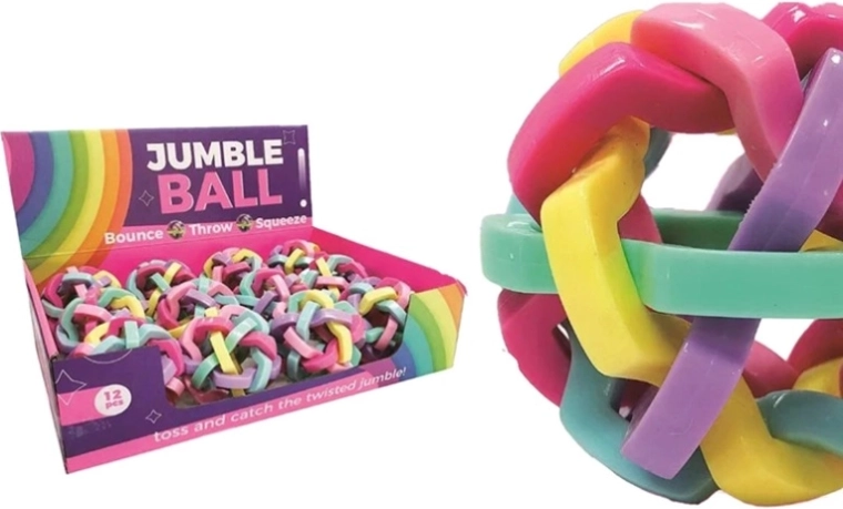 Pelota pastel de tiras de goma - 1 unidad