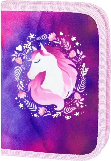 Estuche escolar de un solo compartimento con motivo de caballo