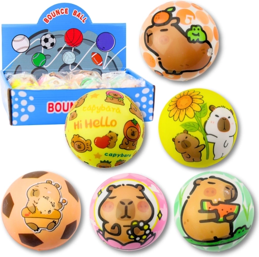 Pelota saltarina de espuma con motivo de capibara 6,5 cm