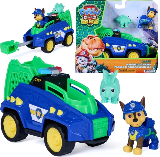 Spin Master Psi Patrol dinosaurios – vehículo Dino rescue cruiser 15 cm con figuras Chase y dinosaurio
