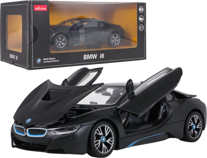 Modelo metálico BMW i8 a escala 1:24 negro RASTAR