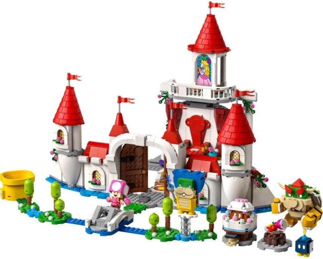 Castillo de Peach detallado y lleno de elementos de juego