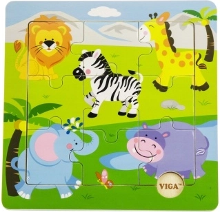 Puzle de madera safari para niños 18m+