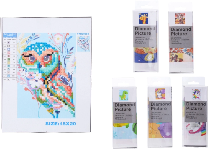 Set creativo de diamond painting 15 × 20 cm – mix de motivos
