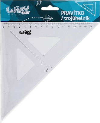 Escuadra de dibujo transparente 15 cm