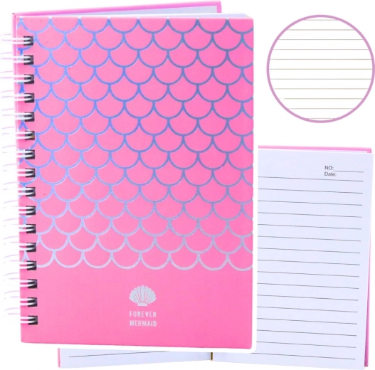 Cuaderno con motivo de sirena A6, rosa, 80 hojas