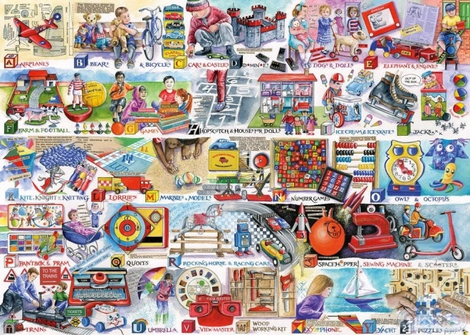 Puzzle GIBSONS alfabeto de juegos y juguetes 1000 piezas