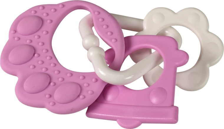 Mordedor con forma de pata de oso rosa