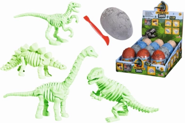 Kit de excavación con esqueleto de dinosaurio en un huevo