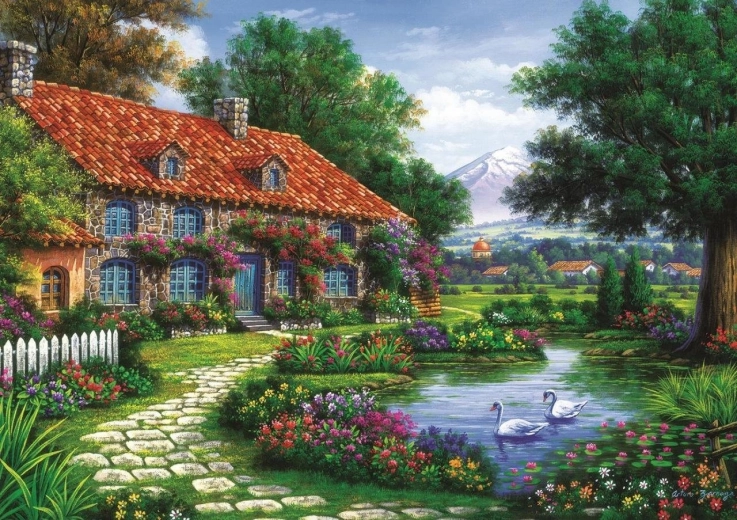 Puzzle Jardín con cisnes 1500 piezas ART PUZZLE