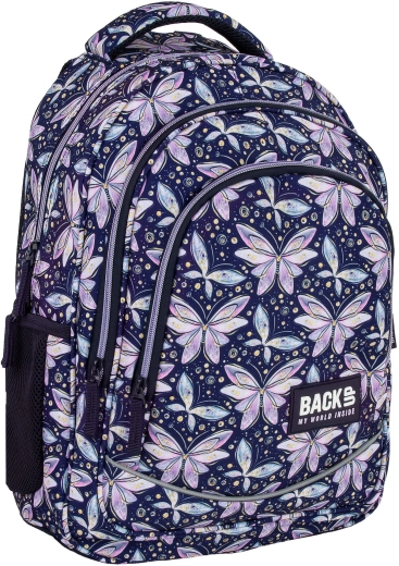 Mochila escolar BackUP Butterflies azul 26 l
