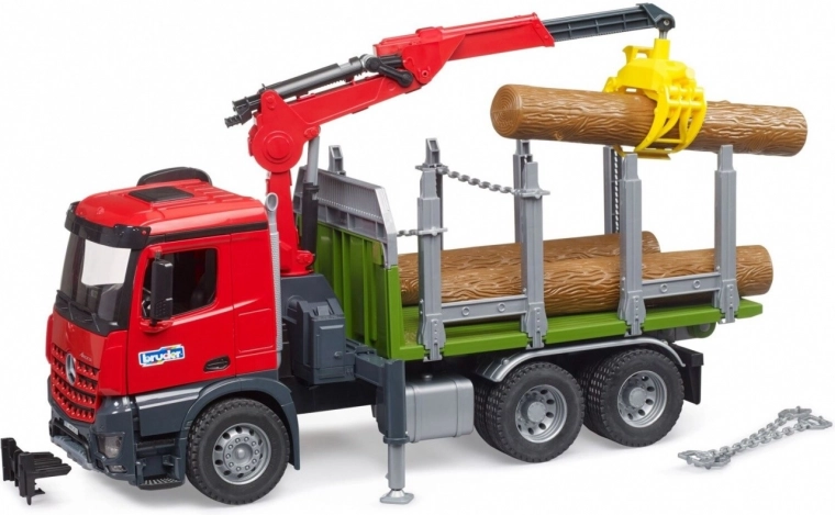 Transportador de madera Bruder con brazo hidráulico