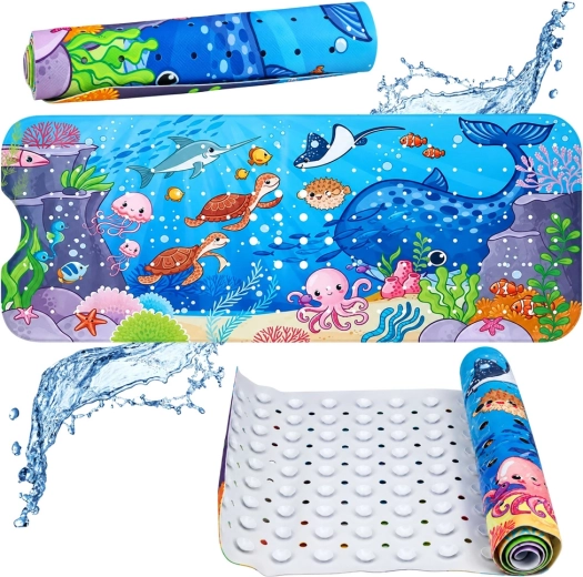 Alfombrilla antideslizante para bañera Mundo submarino 100 × 40 cm