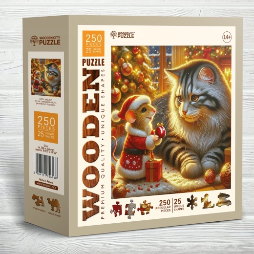 Wooden city puzle de madera gato y ratón 250 piezas