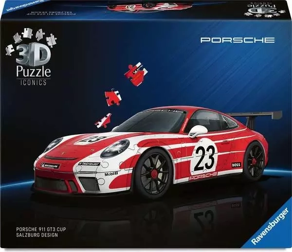 Puzle 3D RAVENSBURGER Iconics: PORSCHE 911 GT3 Cup Salzburg – 108 piezas
