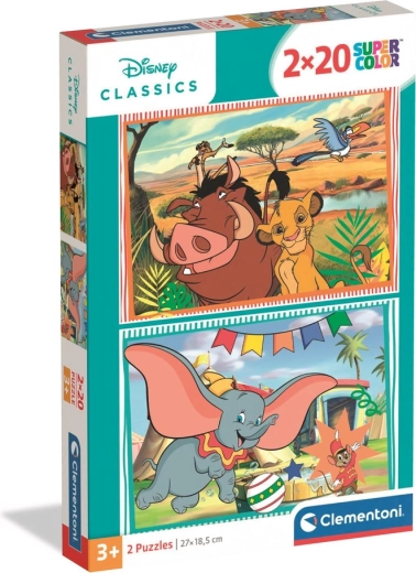 Puzzle 2x20 Super Color DISNEY CLASSICS – EL REY LEÓN y DUMBO Clementoni