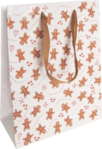 Bolsa de papel para regalo motivo de pan de jengibre 18 × 10 × 23 cm