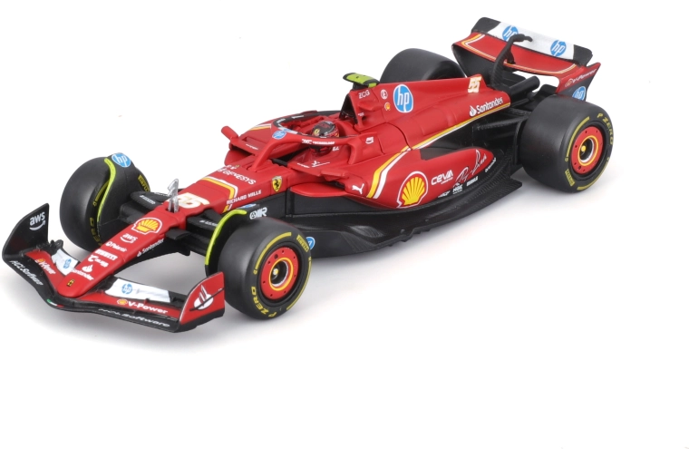 Modelo de coche de Fórmula 1 Ferrari SF-24 1:43 con el piloto Carlos Sainz en caja de regalo