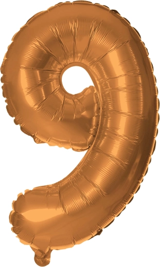 Globo de foil número 9 de 30 cm en bronce TORO